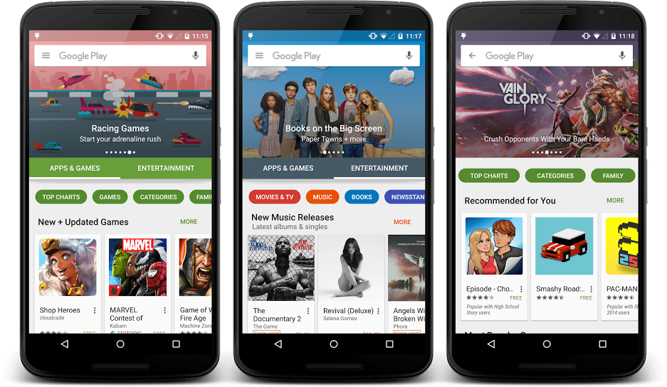 new google play store landing