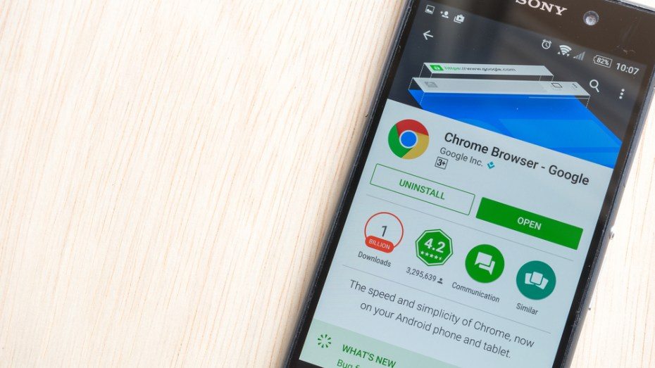 google chrome on play store