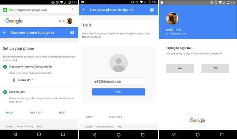 google login via phone