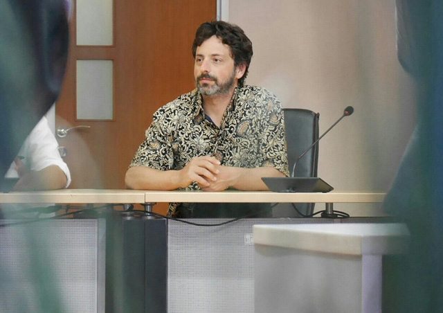 Sergey Brin in Indonesia using Batik