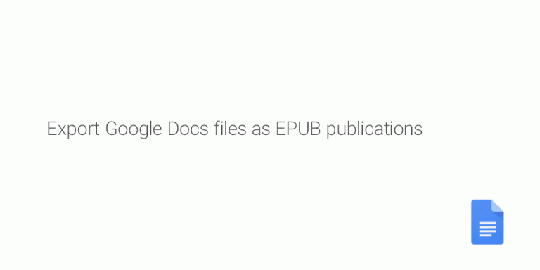 Export EPUB Google Docs
