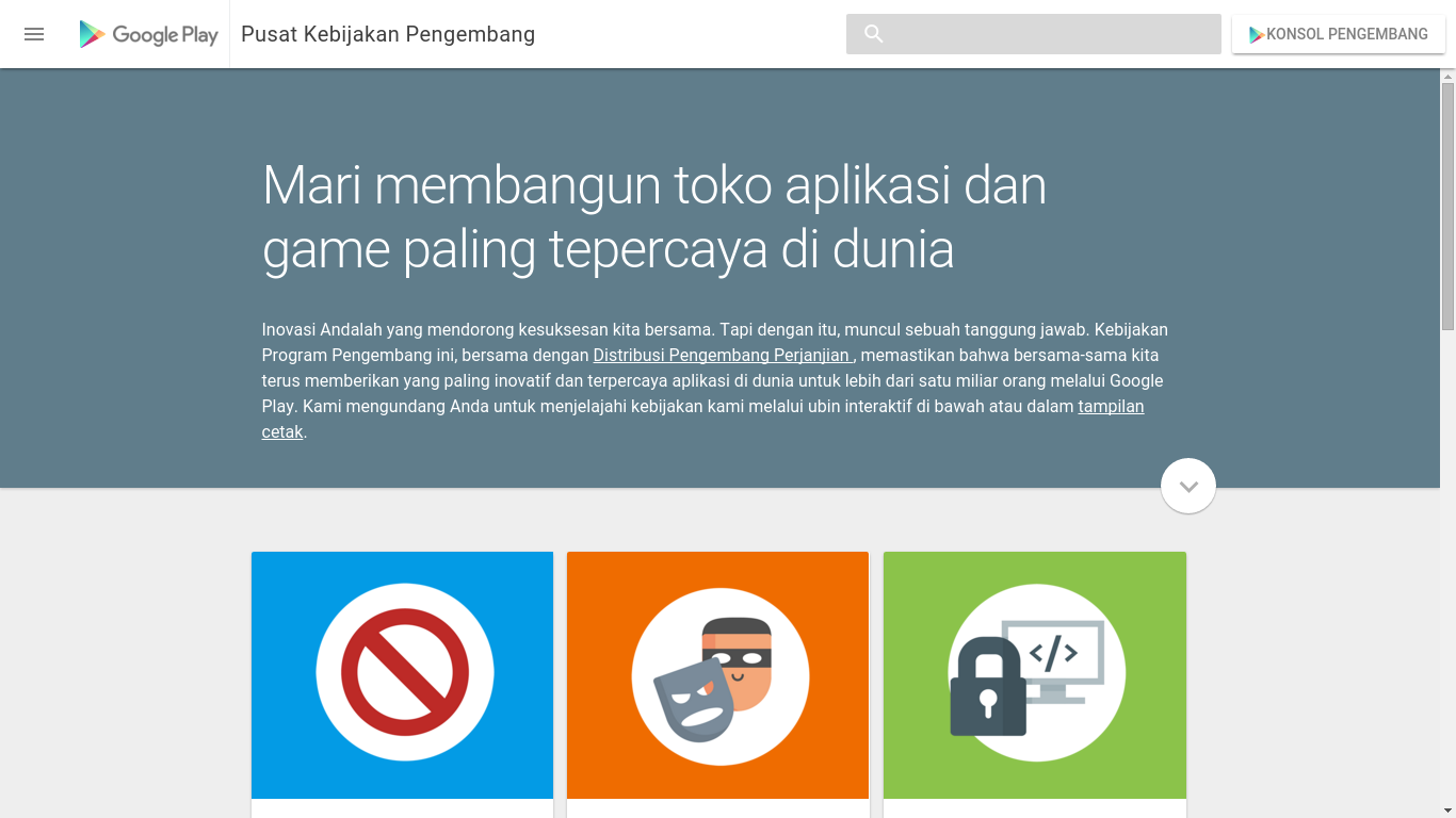 Redesign Developer Policy Center