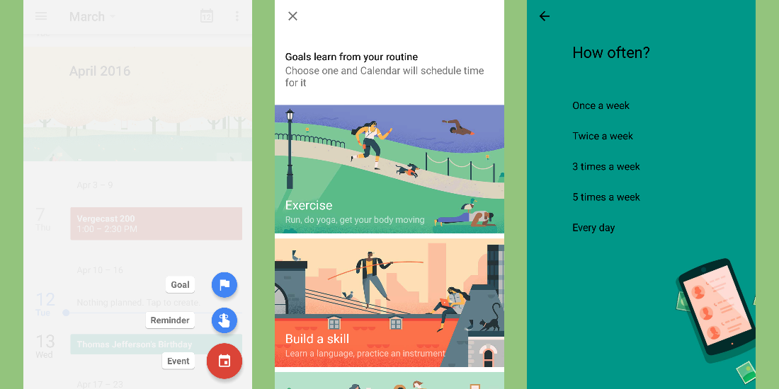 Google Calendar Goals