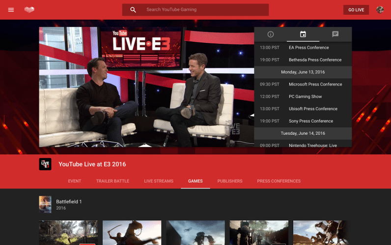 E3 event page