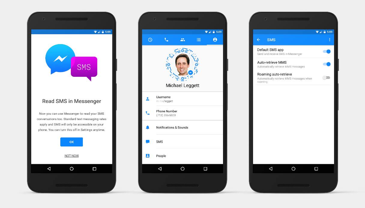 Facebook Messenger with SMS Features