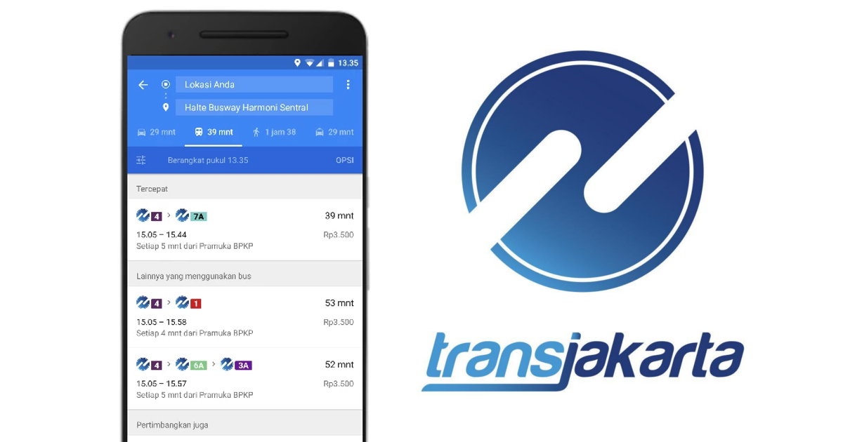 Google Maps Transit TransJakarta 2