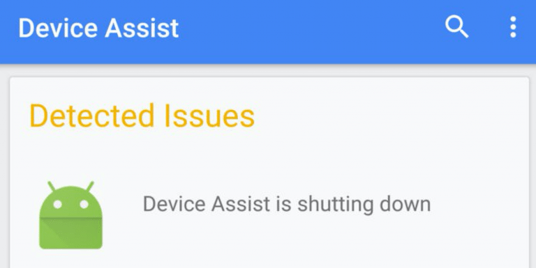 Device Assist App Shut Down