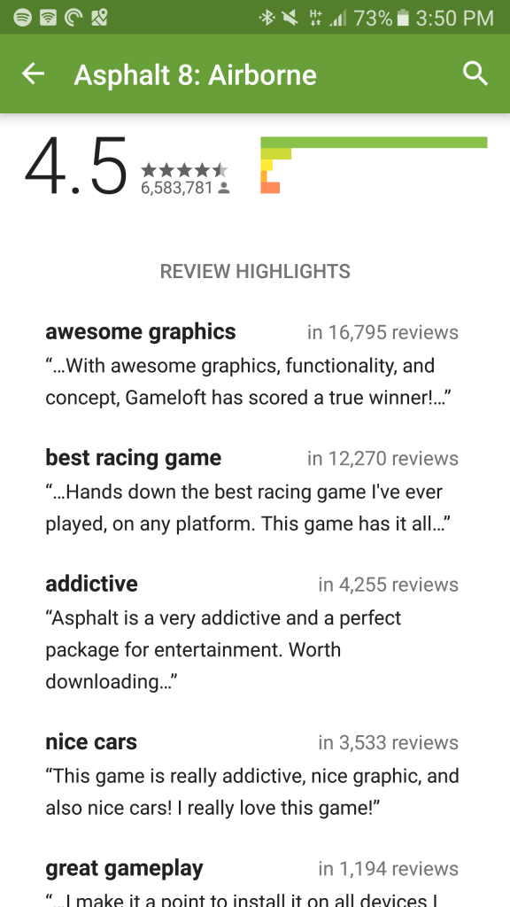 Review pada Play Store yang Lama