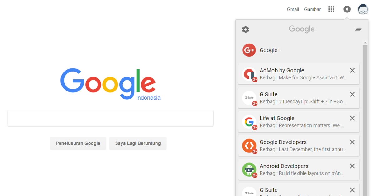 Google Notifications with Material Design