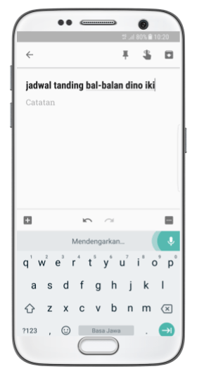 Voice Input di Gboard dalam Bahasa Jawa