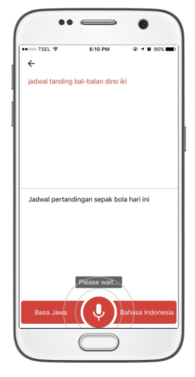 Google Translate menggunakan Voice Input bahasa Jawa