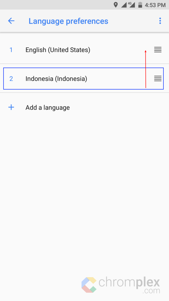 Pengaturan Bahasa Inggris