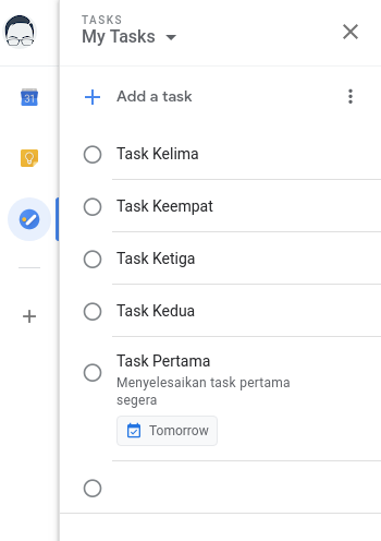 Google Tasks integration in Gmail