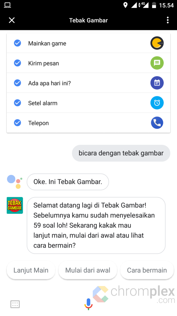Tebak Gambar di Google Assistant - Mulai Bermain
